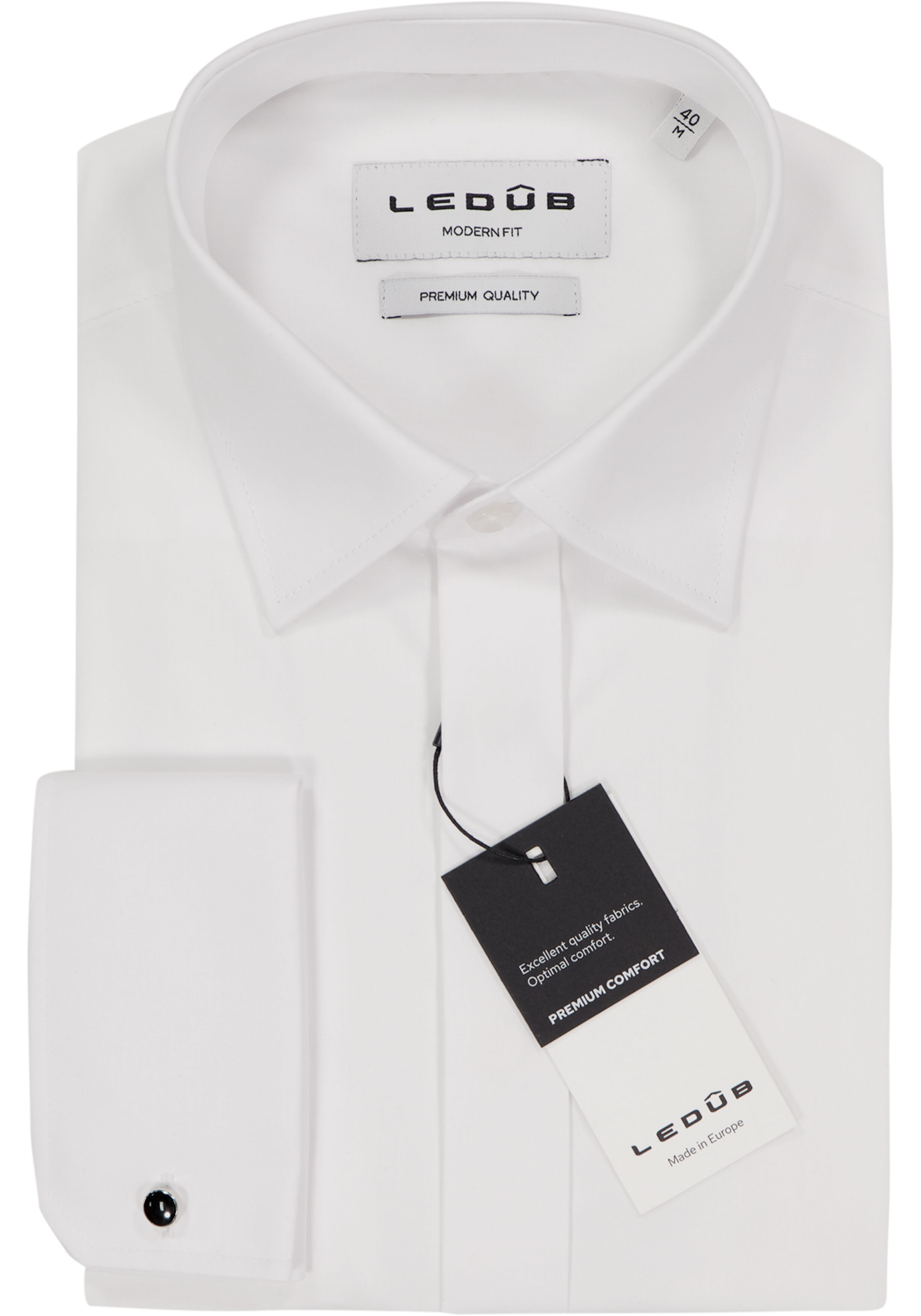 Ledub modern fit overhemd, wit